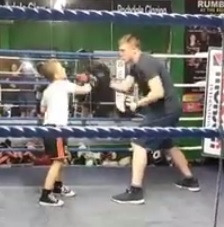 Stan on the pads with Kieran Farrell